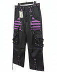 Pantalone Cargo rete cybergoth nero e viola