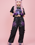 Pantalone Cargo rete cybergoth nero e viola