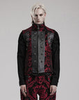 Punk Rave - Gilet da uomo con giuntura jacquard con colletto gotico