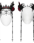 Punk rave diadema vampires nero e rosso