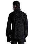 Punk rave - Camicia nera gotica velluto damascato