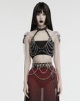 Punk rave harness in ecopelle e catene