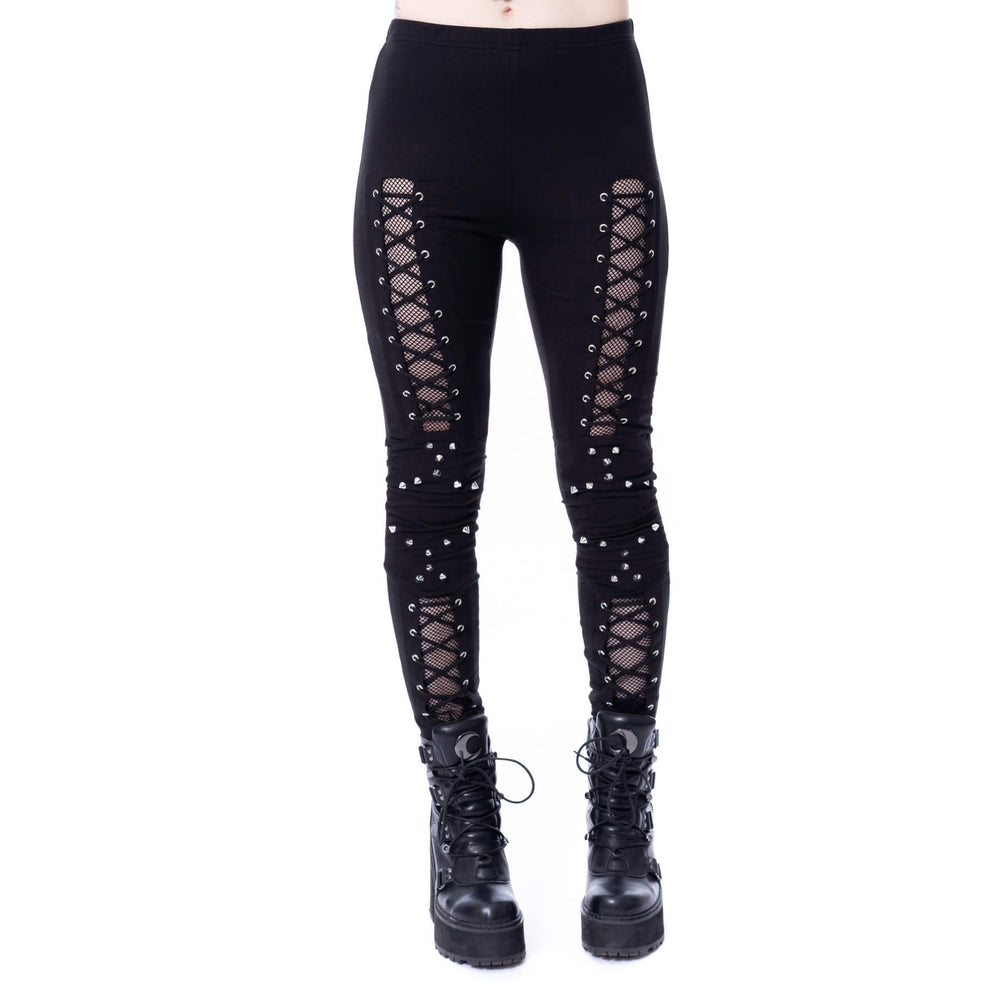 Vixxsin  - Umbrae Leggings con lacci e borchie