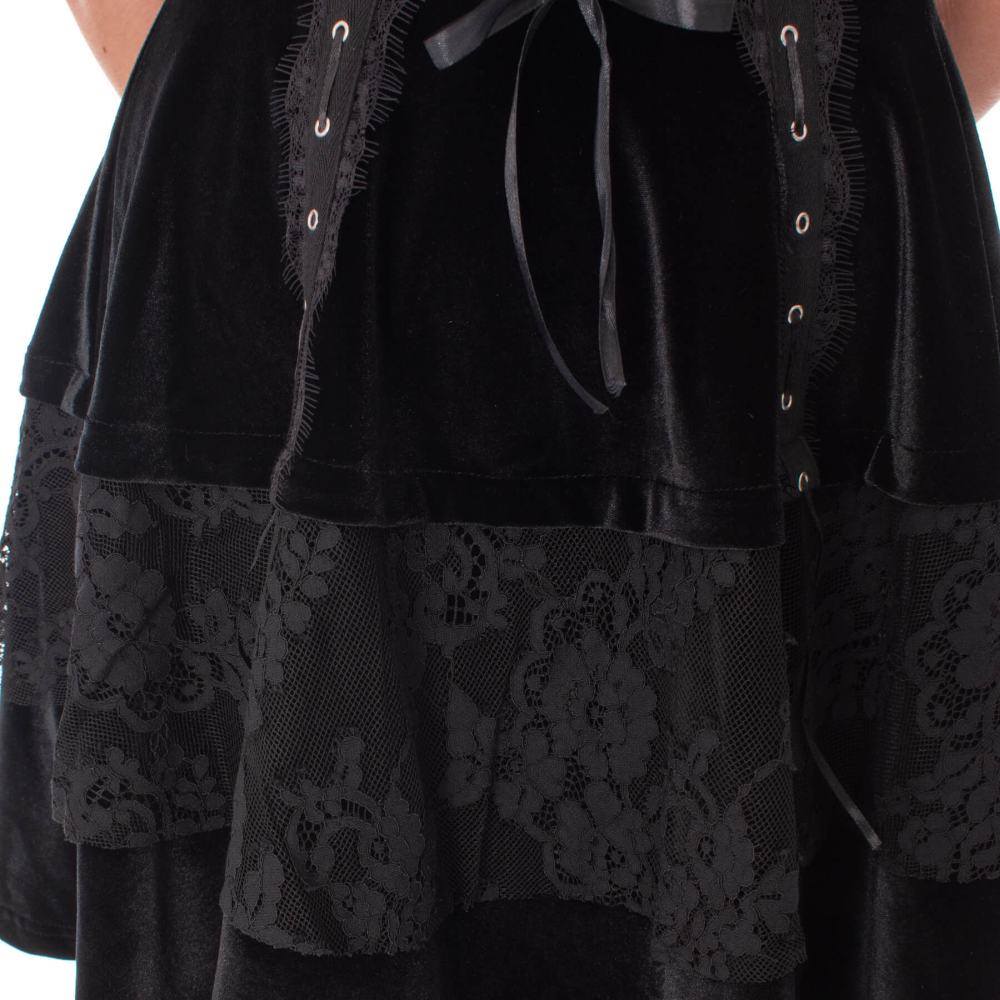 Poizen Industries - Nerissa Short Gothic Dress Black