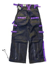 Pantalone Cargo studd nero inserti viola