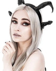RESTYLE - Cerchietto gotico "Dark Elf" con corna e orecchie