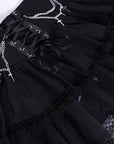 Gonna Mini Skirt Steampunk Goth con catene e croci