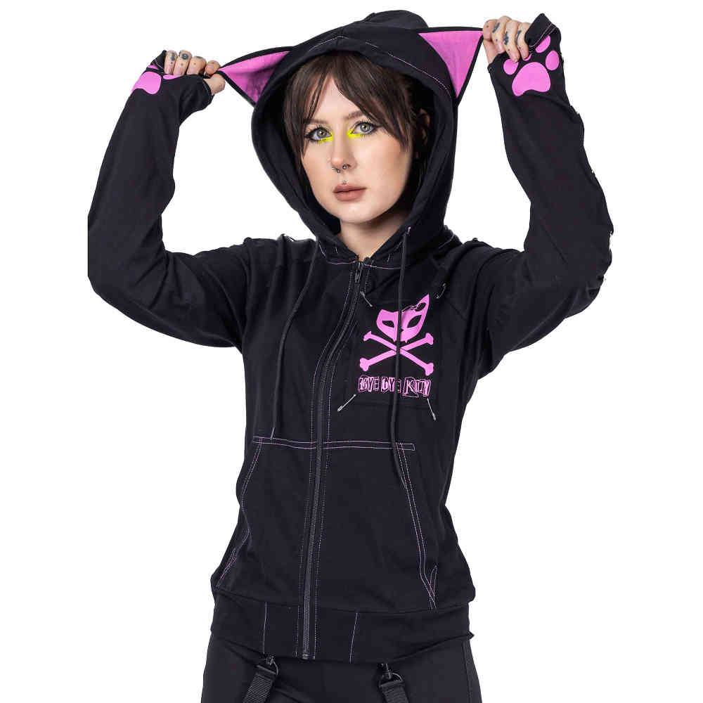 Bye Bye Kitty - BBK VOID Zip Hoodie - Black/Pink