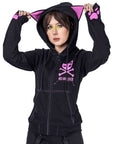 Bye Bye Kitty - BBK VOID Zip Hoodie - Black/Pink