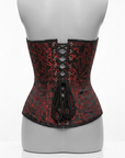 Corsetto Overbust Damascato Nero e Rosso (Sartoriale)