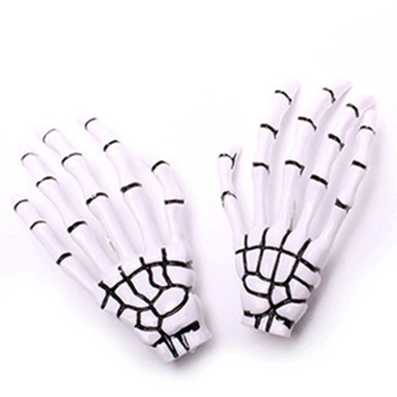 White Skeleton Hands Hair Barrettes