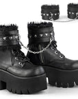 DEMONIACULT ASHES-57 Black Vegan Leather and Suede