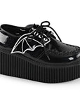 DEMONIACULT CREEPER-205 Black Vegan Leather Glitter