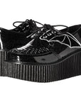 DEMONIACULT CREEPER-205 Black Vegan Leather Glitter