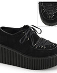 DEMONIACULT CREEPER-216 Black Vegan Suede