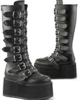 DemoniaCult DAMNED-318 Black Vegan Leather