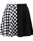 Black and checkered reversible skirt