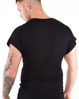 T-shirt with mesh ribcage effect