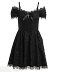 Black Gothic Dress with Embroideries